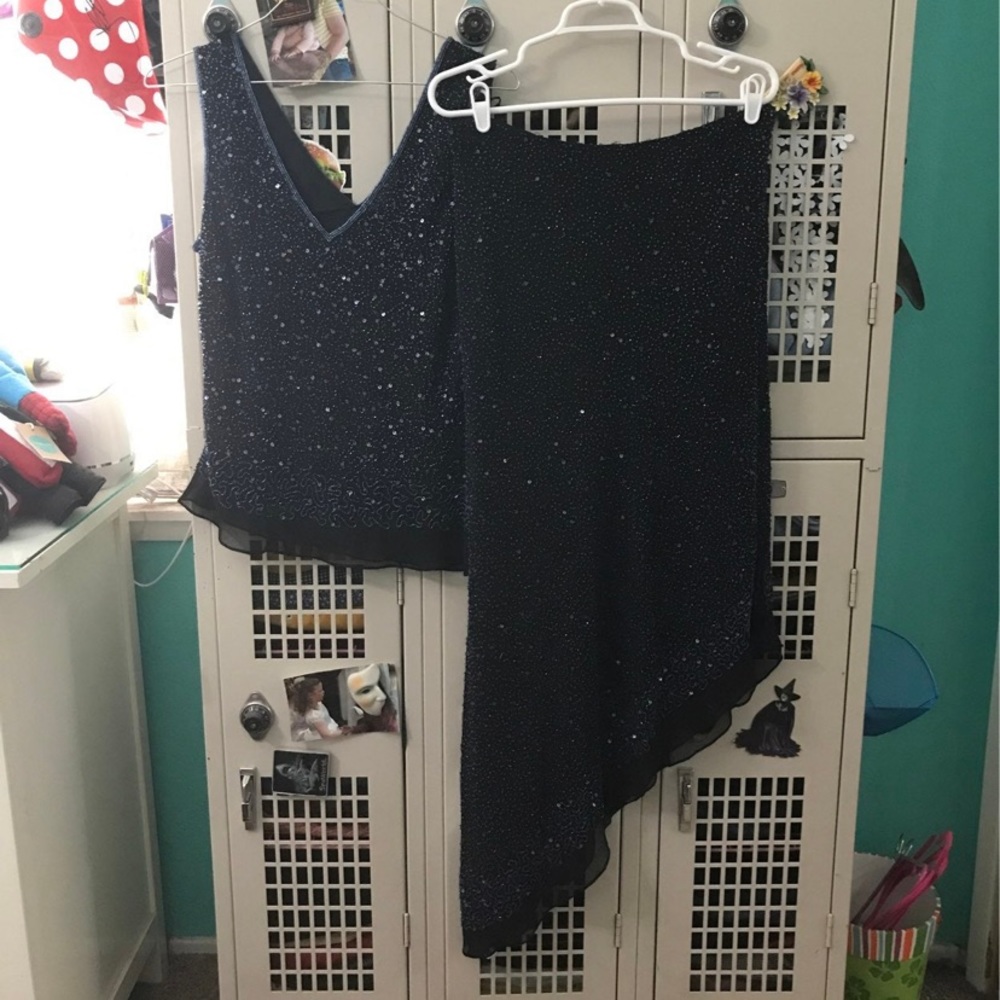 Beaded top and skirt set